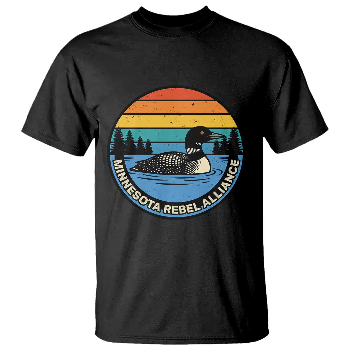 Minnesota Rebel Alliance Vintage Retro Sunset Loon T Shirt