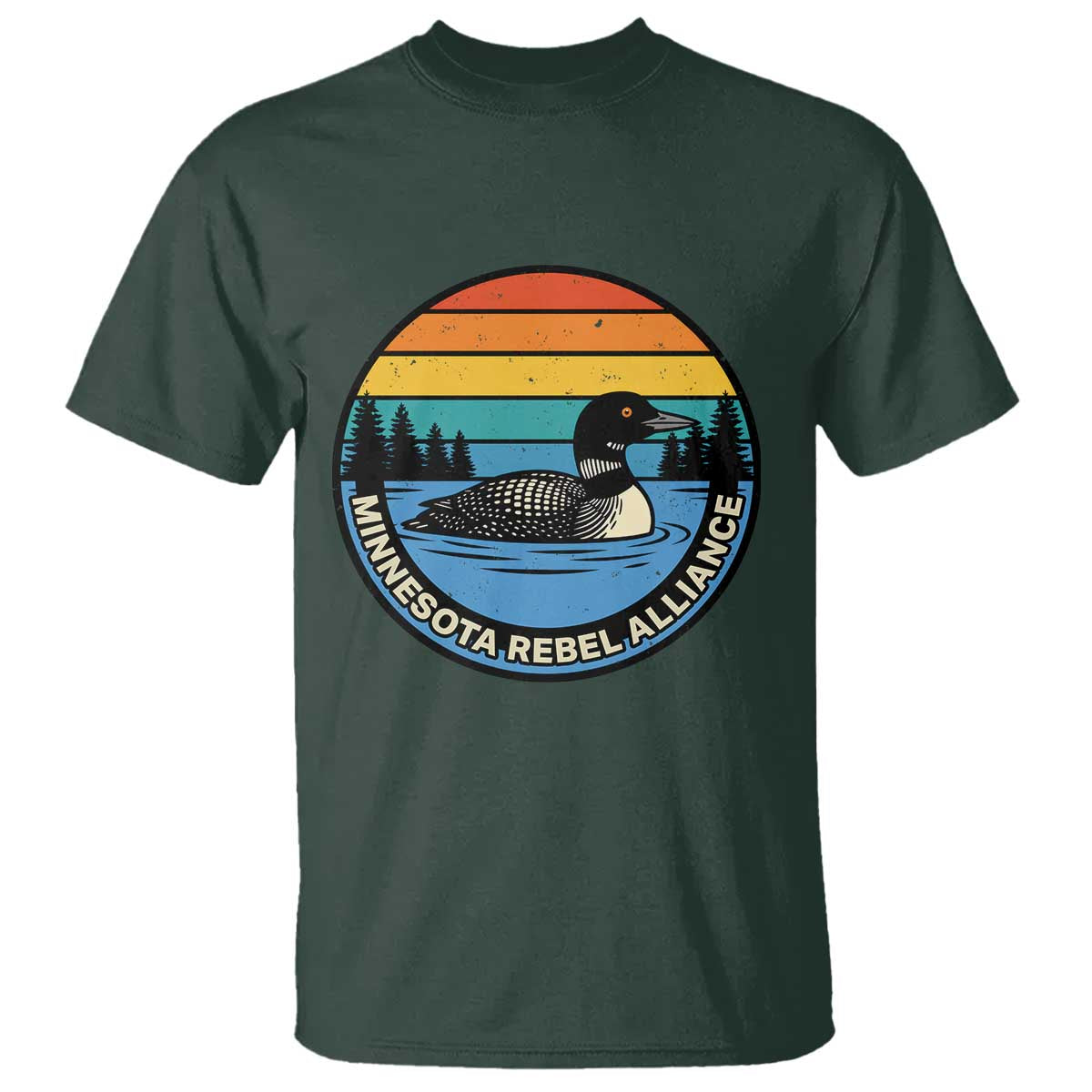 Minnesota Rebel Alliance Vintage Retro Sunset Loon T Shirt