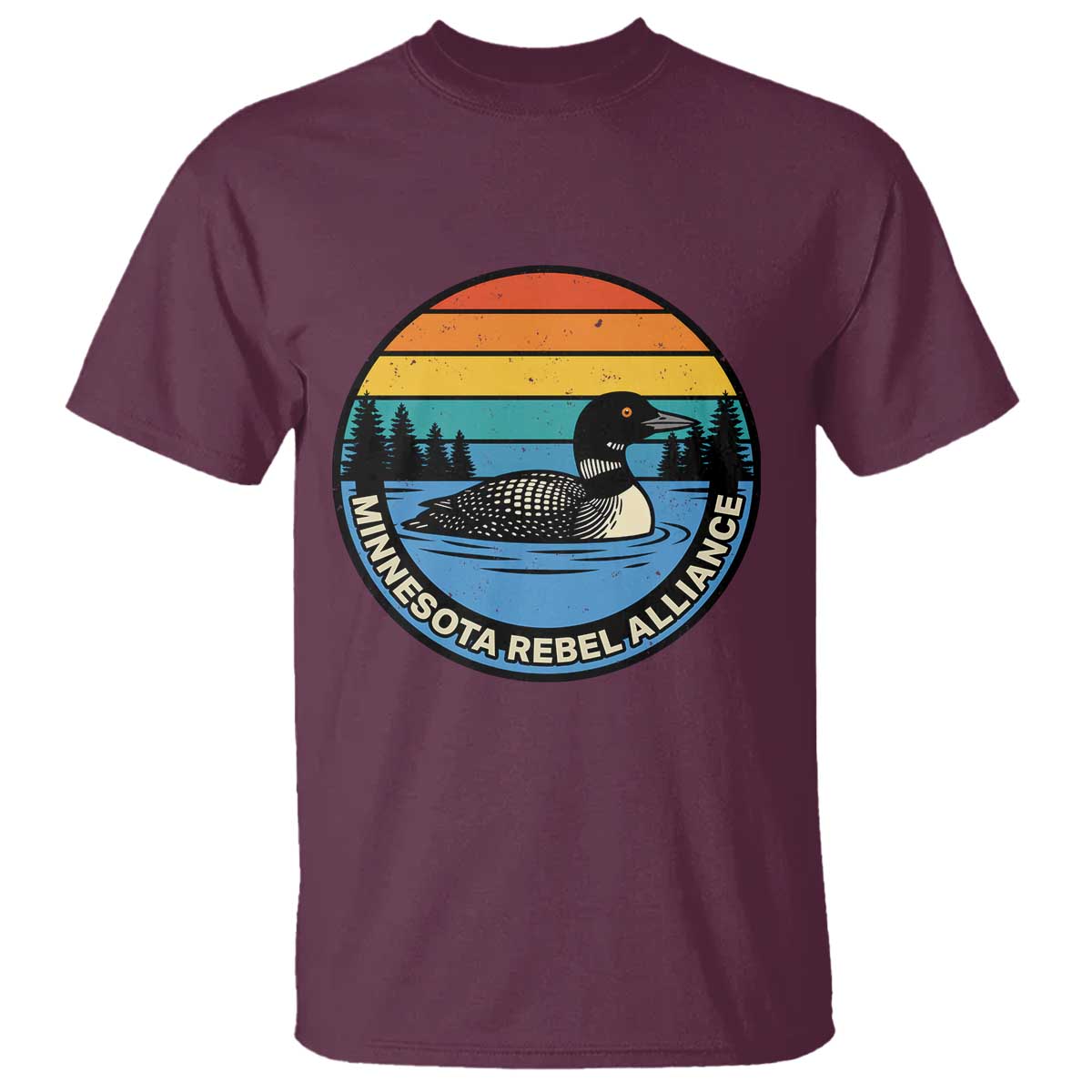 Minnesota Rebel Alliance Vintage Retro Sunset Loon T Shirt
