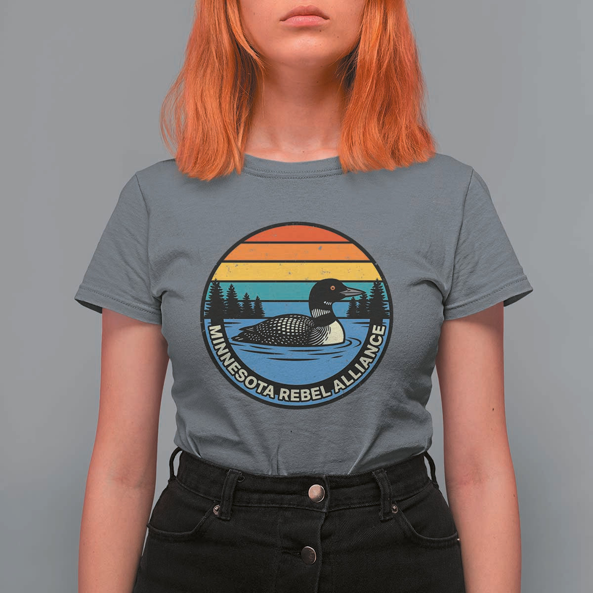 Minnesota Rebel Alliance Vintage Retro Sunset Loon T Shirt For Women