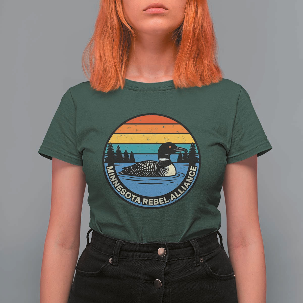 Minnesota Rebel Alliance Vintage Retro Sunset Loon T Shirt For Women
