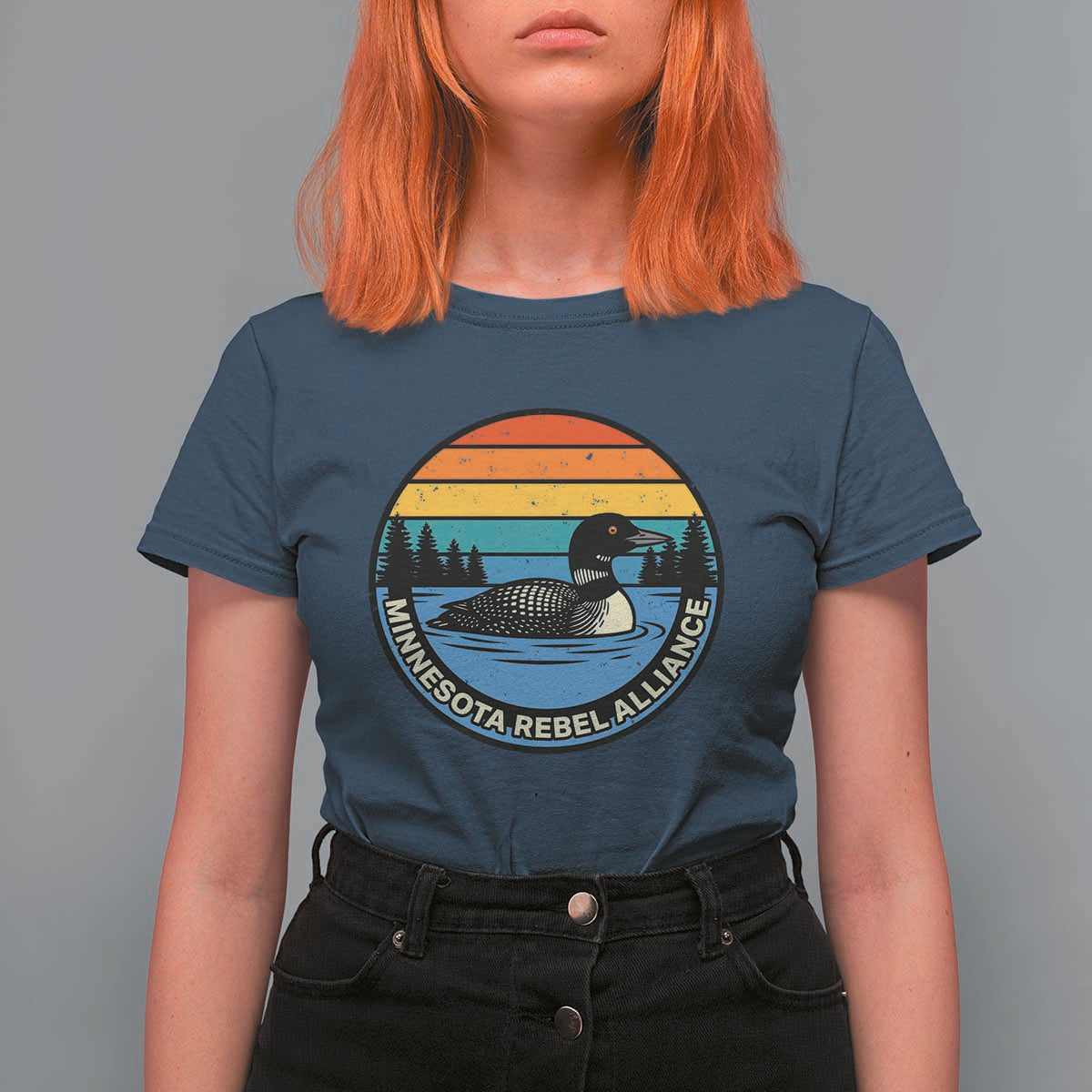 Minnesota Rebel Alliance Vintage Retro Sunset Loon T Shirt For Women
