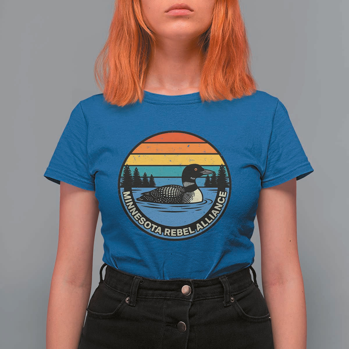 Minnesota Rebel Alliance Vintage Retro Sunset Loon T Shirt For Women