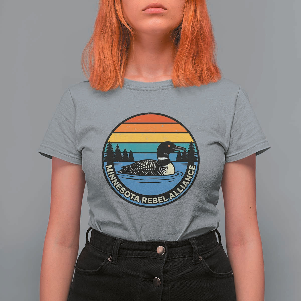 Minnesota Rebel Alliance Vintage Retro Sunset Loon T Shirt For Women