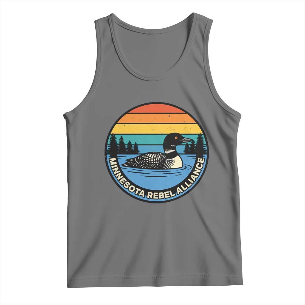Minnesota Rebel Alliance Vintage Retro Sunset Loon Tank Top