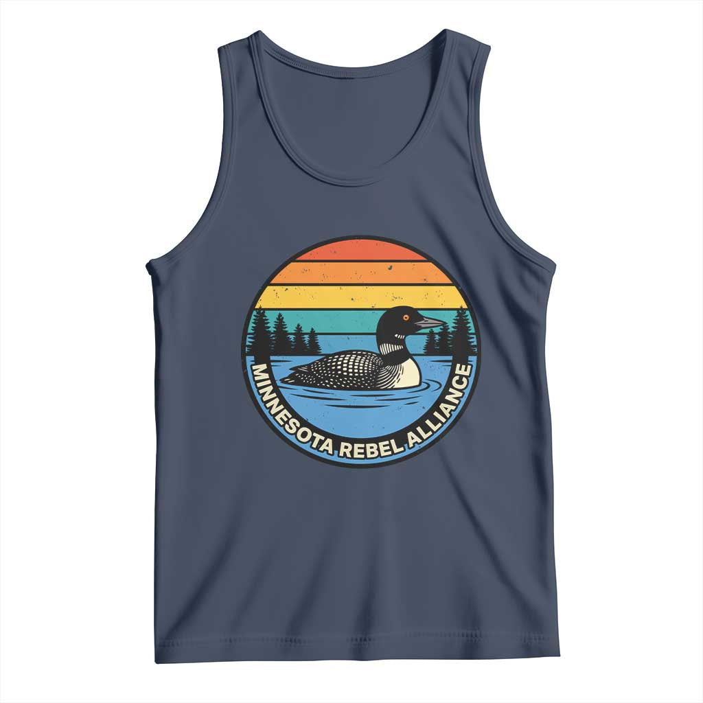 Minnesota Rebel Alliance Vintage Retro Sunset Loon Tank Top