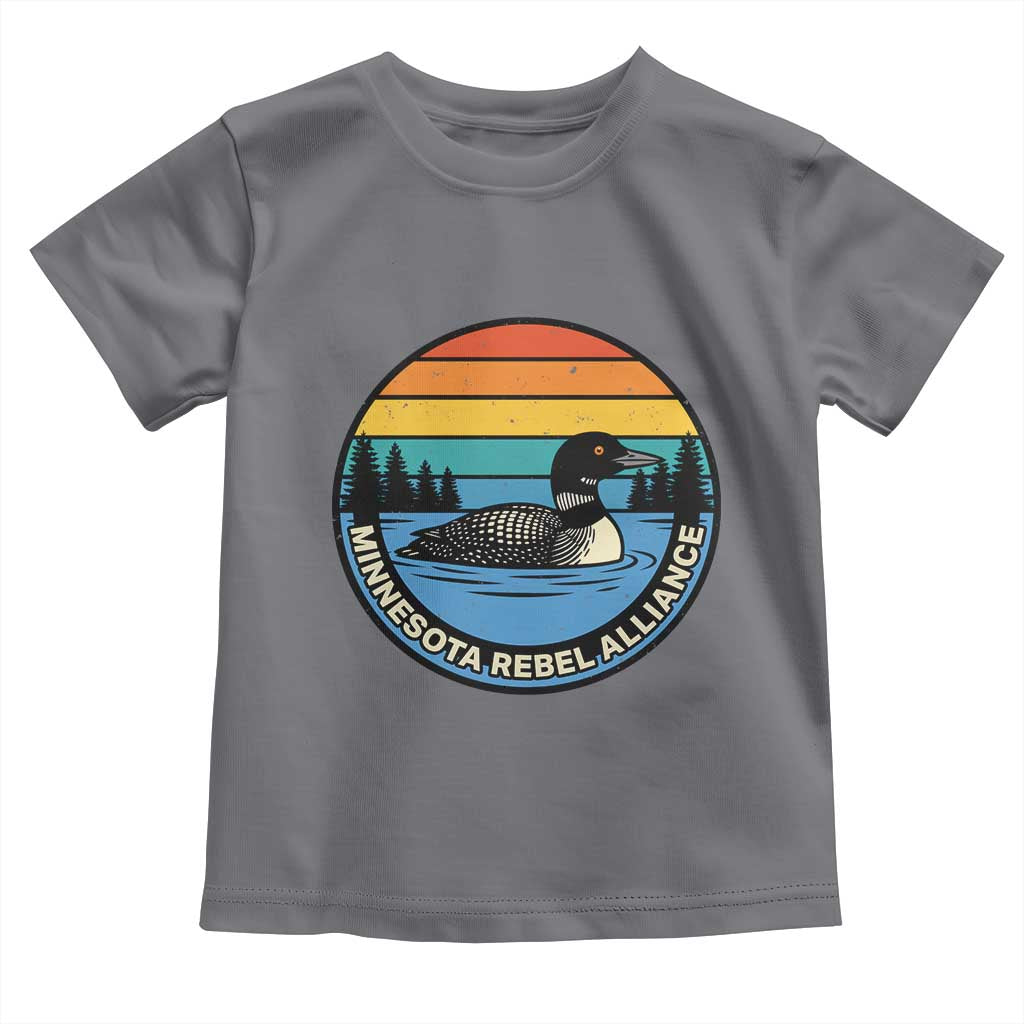 Minnesota Rebel Alliance Vintage Retro Sunset Loon Toddler T Shirt