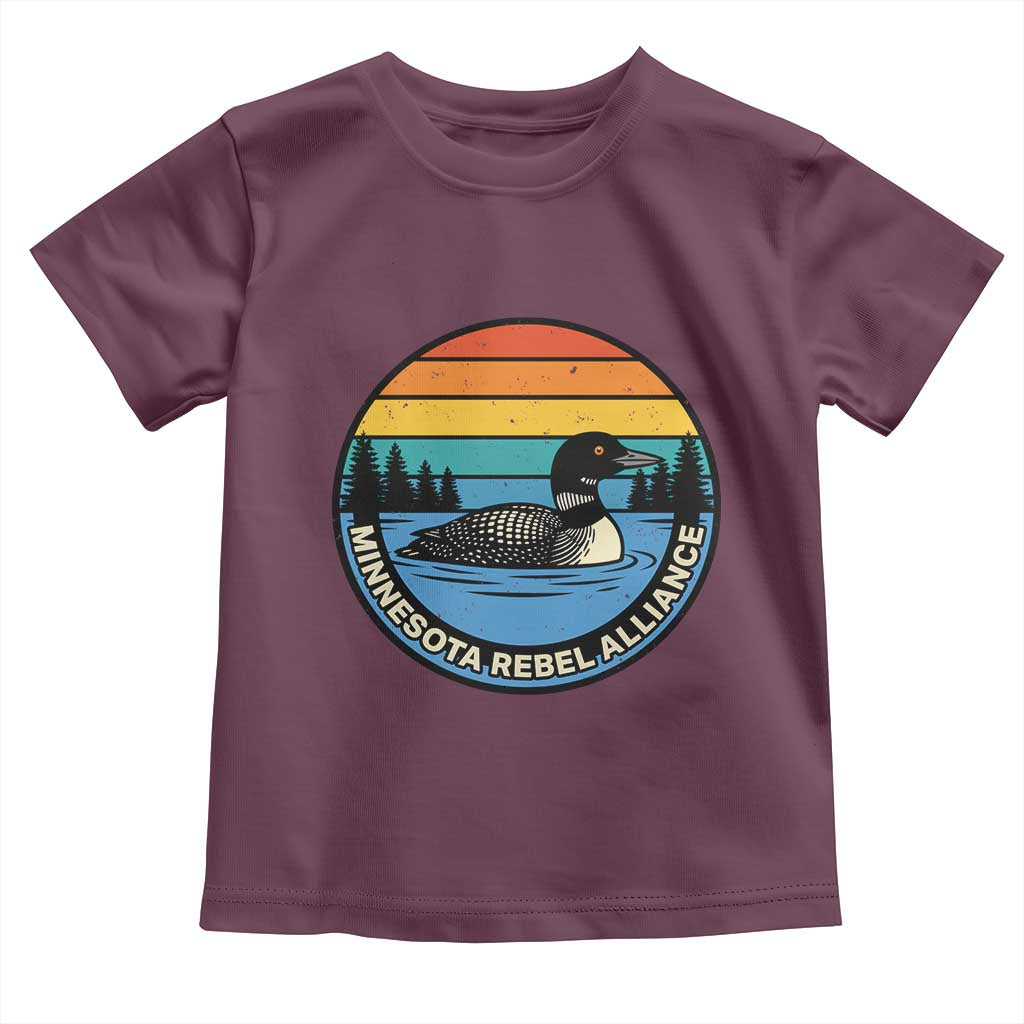Minnesota Rebel Alliance Vintage Retro Sunset Loon Toddler T Shirt