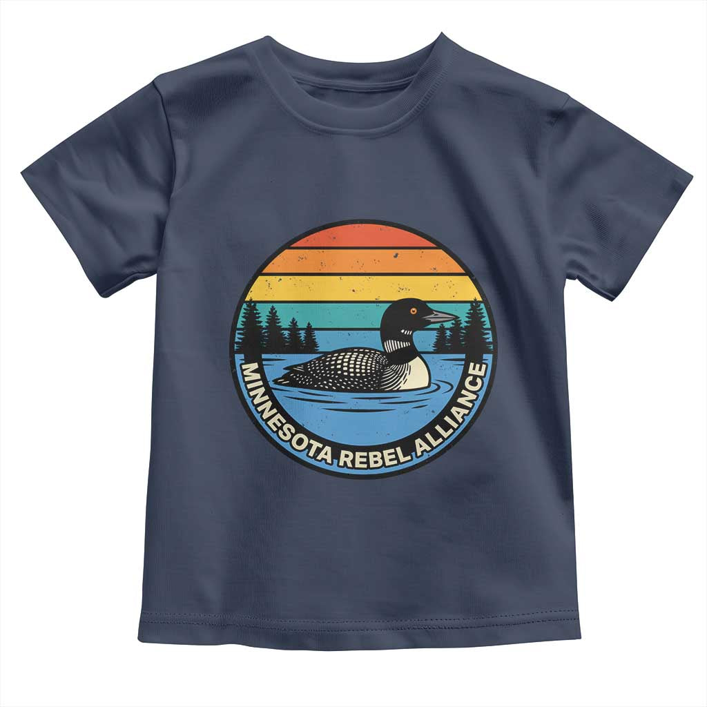 Minnesota Rebel Alliance Vintage Retro Sunset Loon Toddler T Shirt