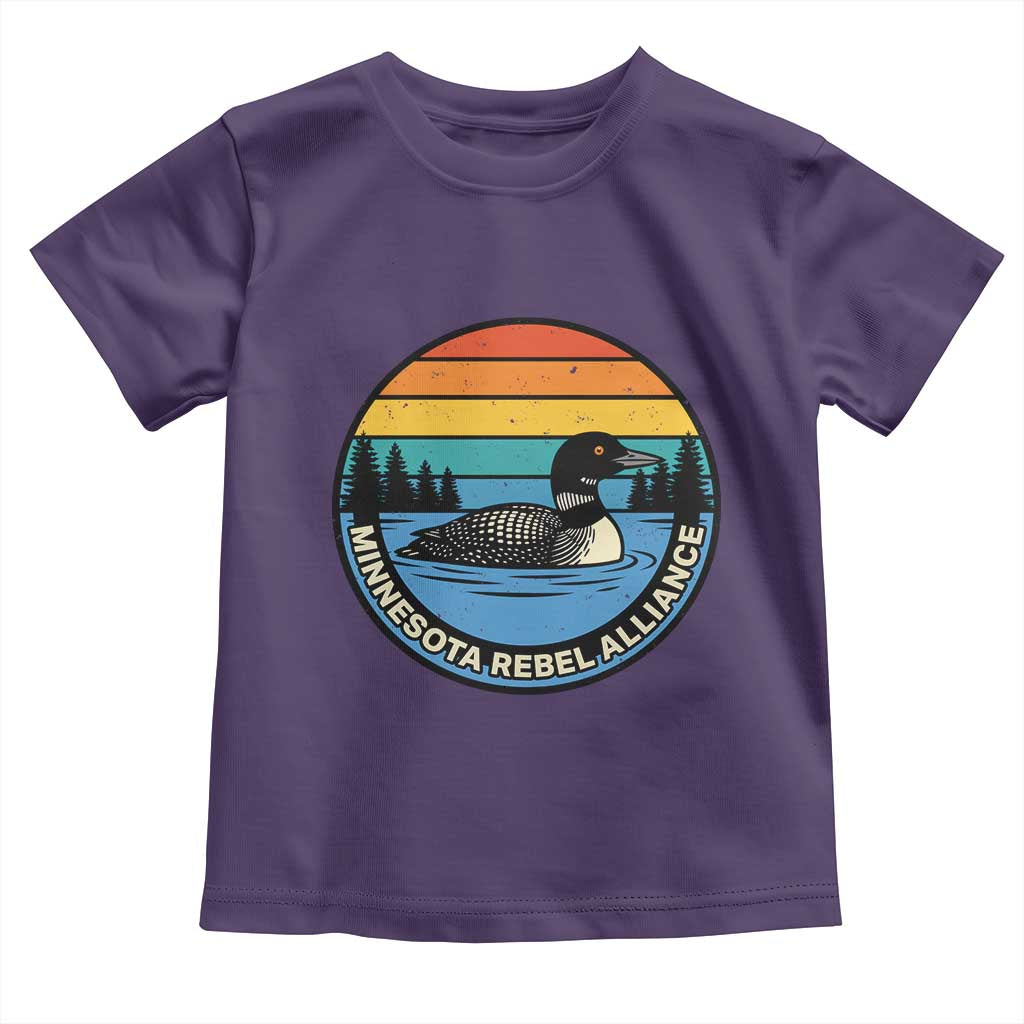 Minnesota Rebel Alliance Vintage Retro Sunset Loon Toddler T Shirt