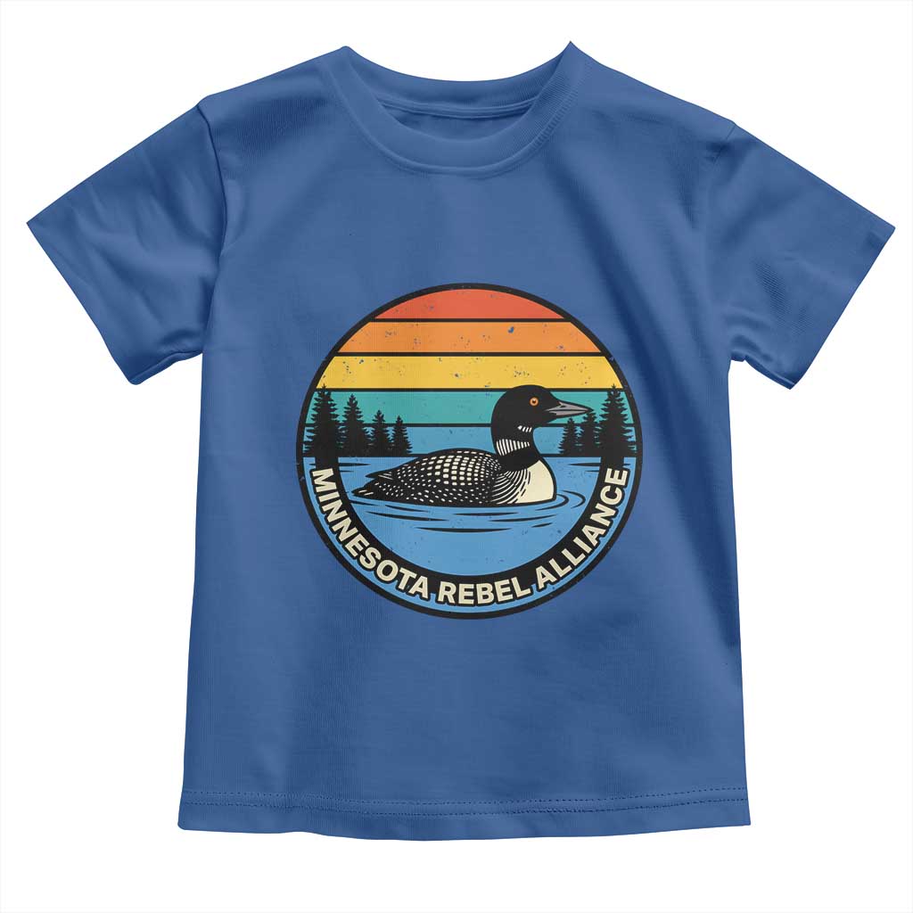 Minnesota Rebel Alliance Vintage Retro Sunset Loon Toddler T Shirt