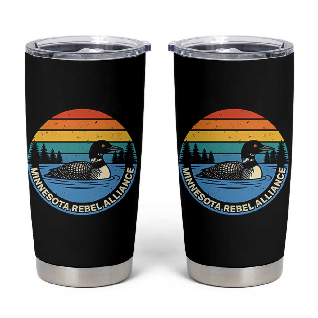 Minnesota Rebel Alliance Vintage Retro Sunset Loon Tumbler Cup