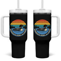Minnesota Rebel Alliance Vintage Retro Sunset Loon Tumbler With Handle