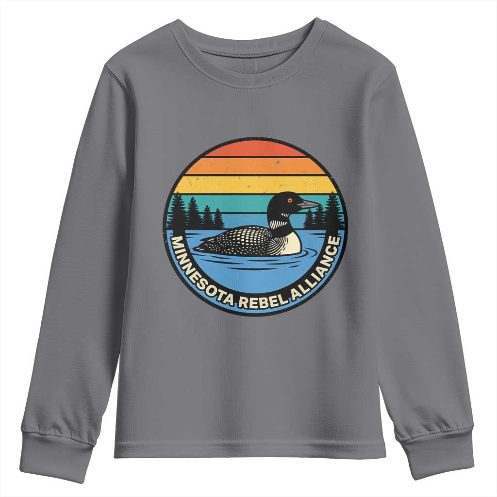 Minnesota Rebel Alliance Vintage Retro Sunset Loon Youth Sweatshirt
