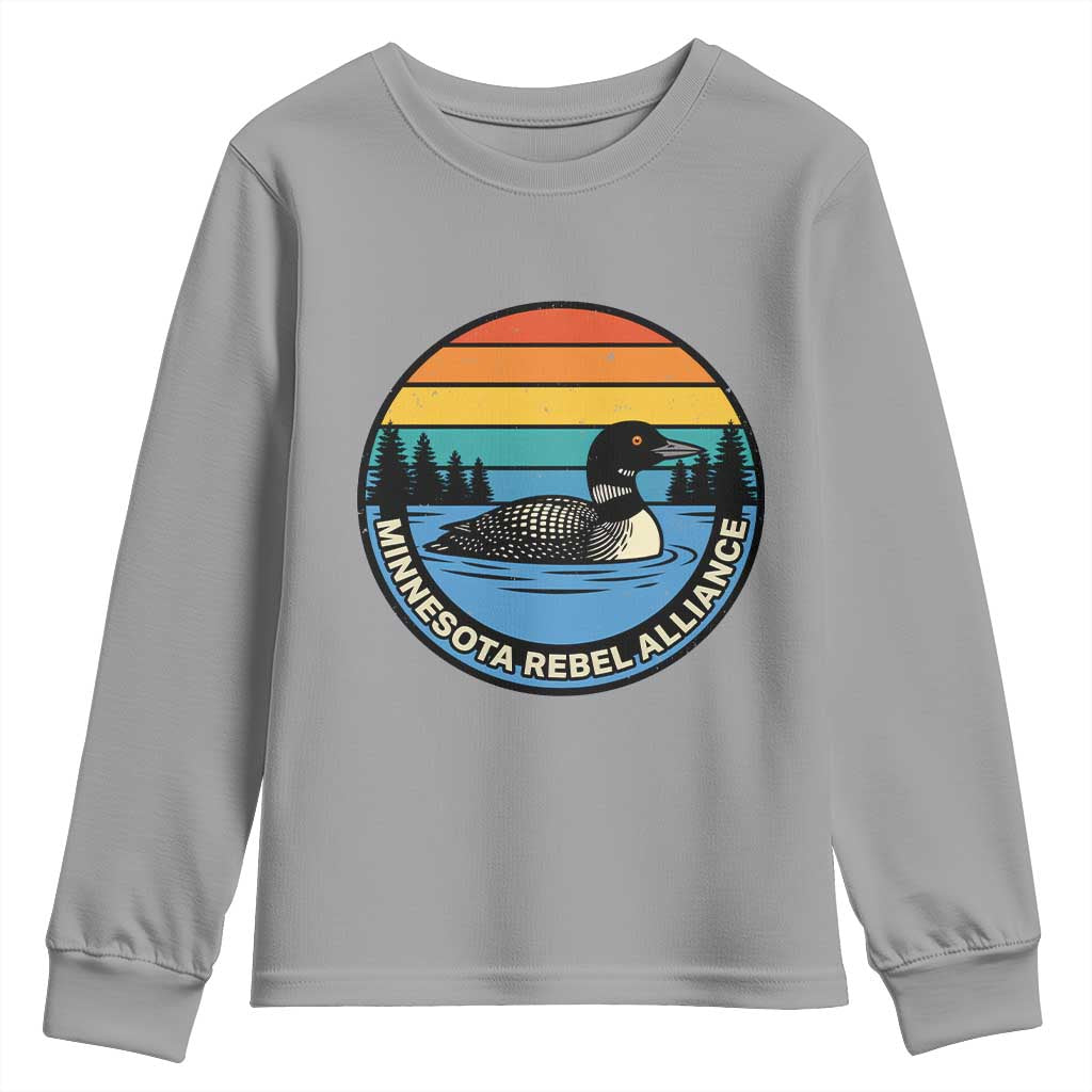 Minnesota Rebel Alliance Vintage Retro Sunset Loon Youth Sweatshirt