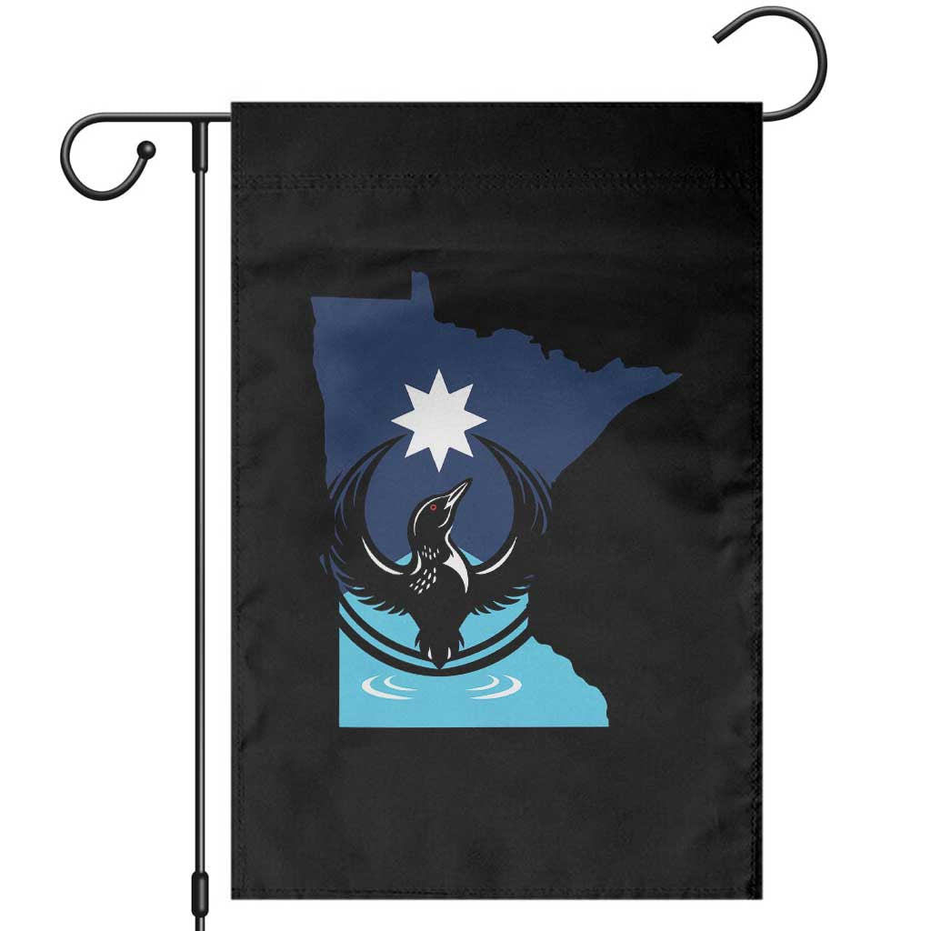 Minnesota Loon Rising Garden Flag Star Emblem MN State Flag Pride