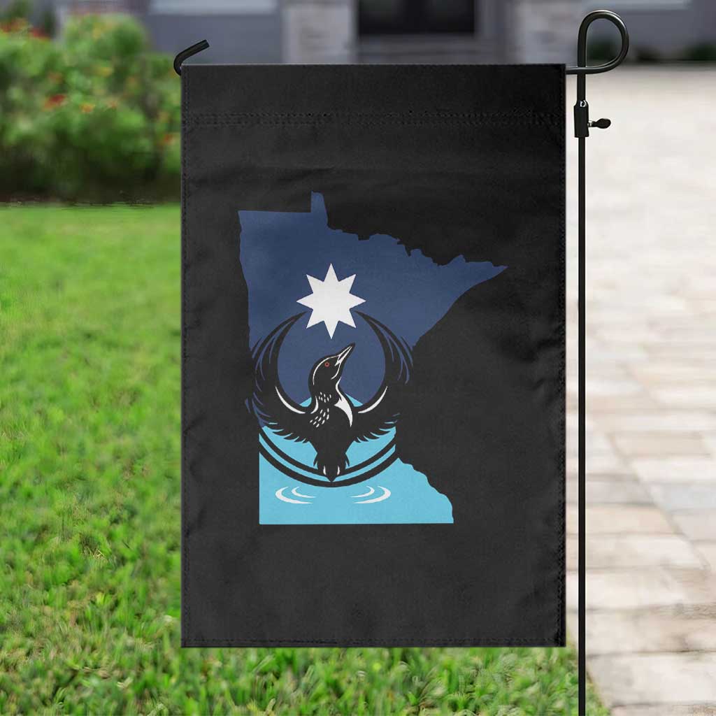 Minnesota Loon Rising Garden Flag Star Emblem MN State Flag Pride