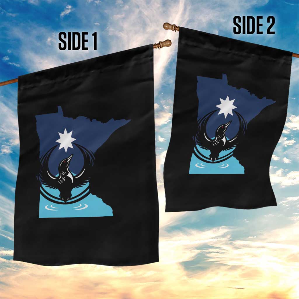 Minnesota Loon Rising Garden Flag Star Emblem MN State Flag Pride
