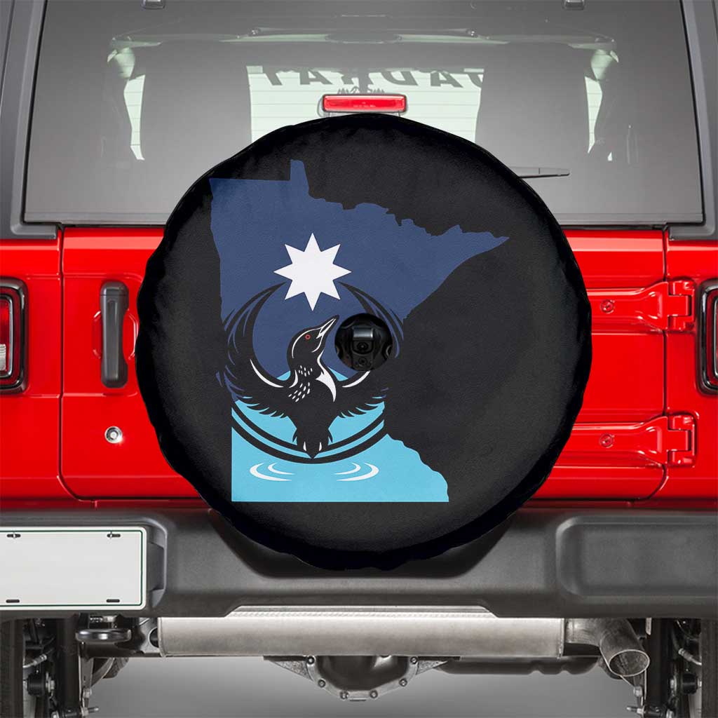 Minnesota Loon Rising Spare Tire Cover Star Emblem MN State Flag Pride