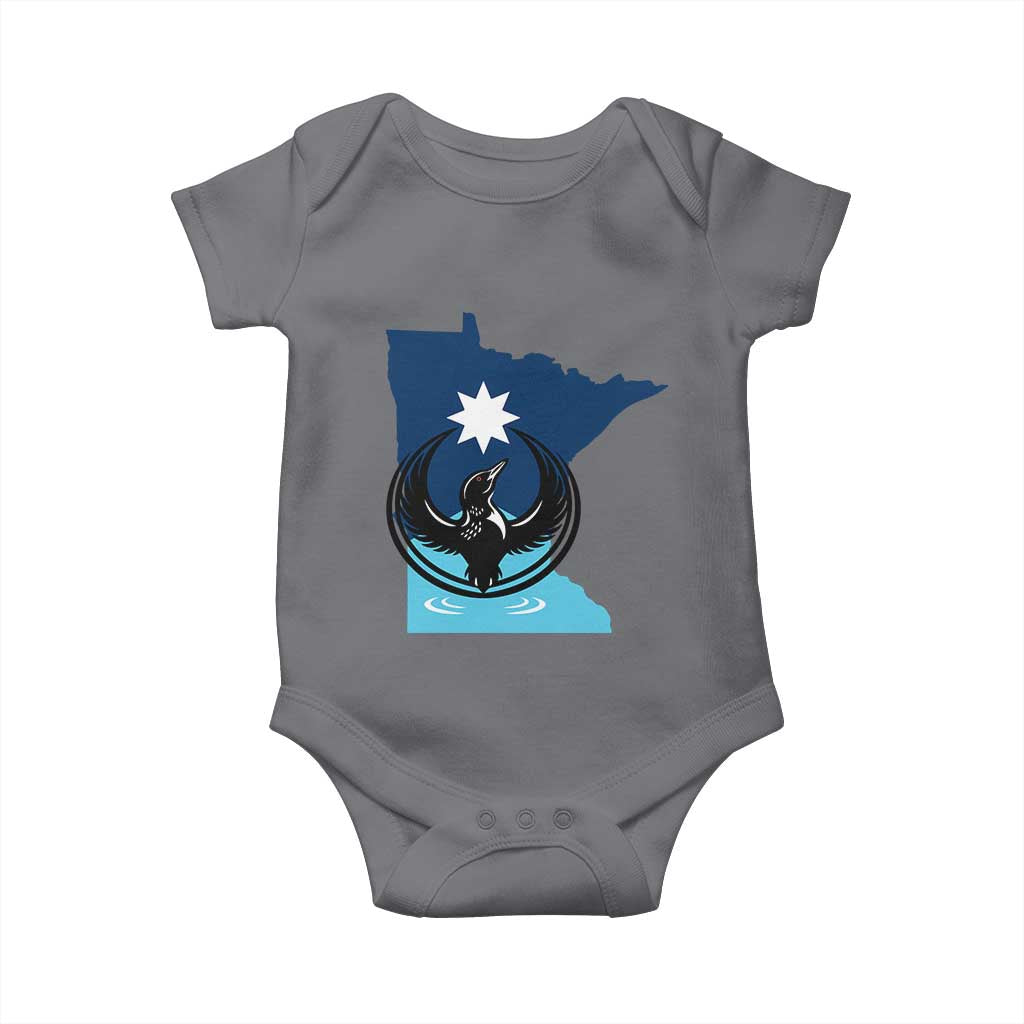 Minnesota Loon Rising Baby Onesie Star Emblem MN State Flag Pride