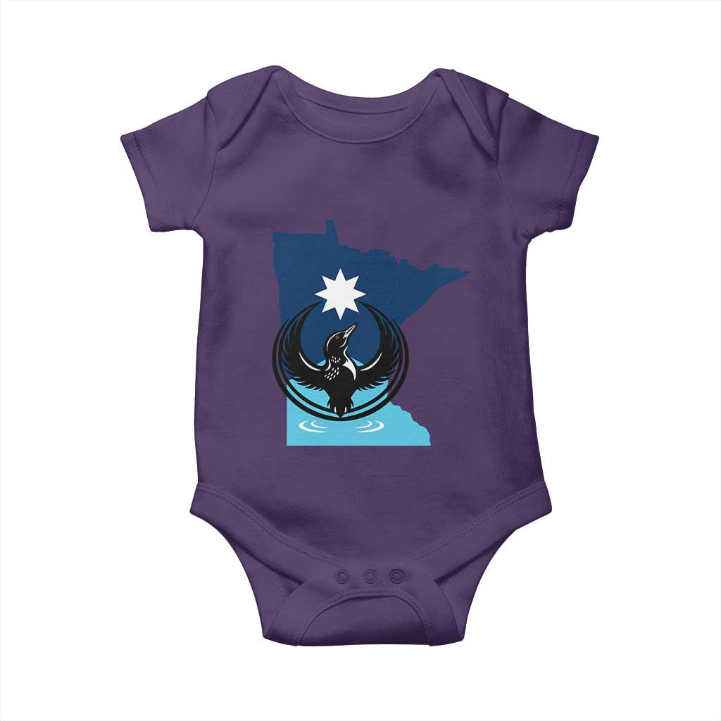 Minnesota Loon Rising Baby Onesie Star Emblem MN State Flag Pride