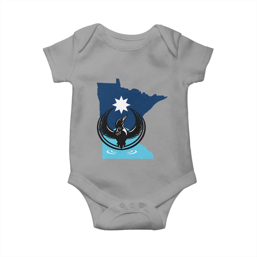 Minnesota Loon Rising Baby Onesie Star Emblem MN State Flag Pride