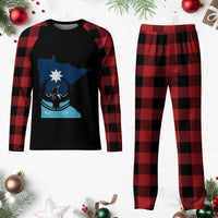 Minnesota Loon Rising Plaid Pajama Set Star Emblem MN State Flag Pride
