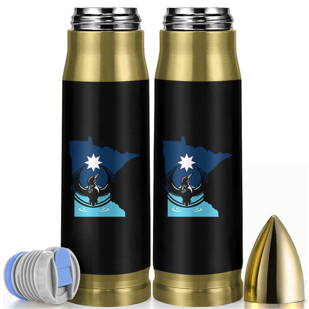 Minnesota Loon Rising Bullet Tumbler Star Emblem MN State Flag Pride