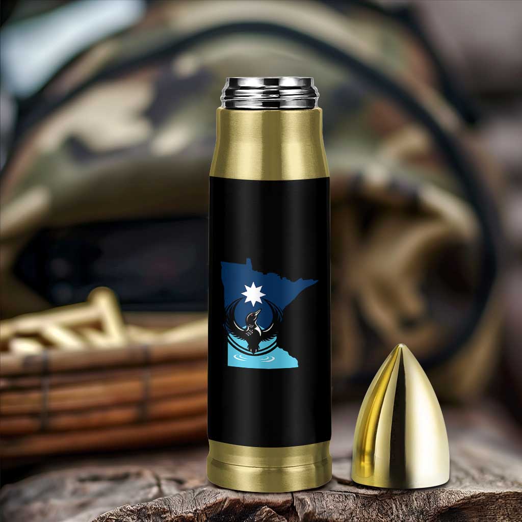 Minnesota Loon Rising Bullet Tumbler Star Emblem MN State Flag Pride