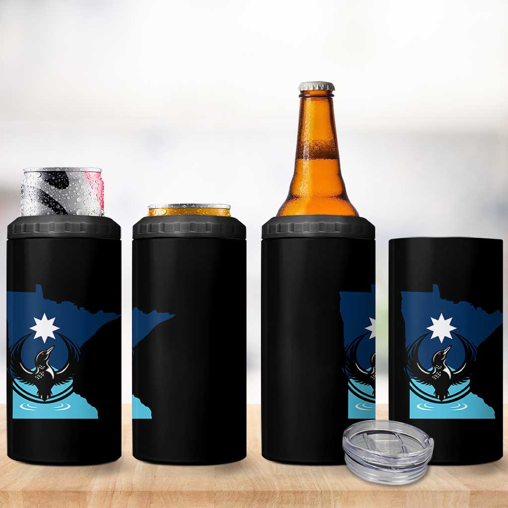 Minnesota Loon Rising 4 in 1 Can Cooler Tumbler Star Emblem MN State Flag Pride