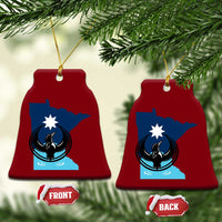 Minnesota Loon Rising Ceramic Ornament Star Emblem MN State Flag Pride
