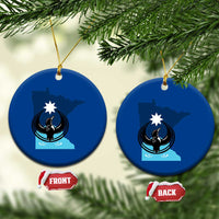 Minnesota Loon Rising Ceramic Ornament Star Emblem MN State Flag Pride