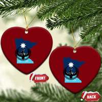 Minnesota Loon Rising Ceramic Ornament Star Emblem MN State Flag Pride
