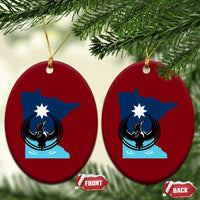 Minnesota Loon Rising Ceramic Ornament Star Emblem MN State Flag Pride