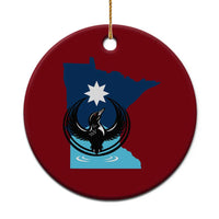 Minnesota Loon Rising Ceramic Ornament Star Emblem MN State Flag Pride