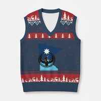 Minnesota Loon Rising V-Neck Knit Sweater Vest Star Emblem MN State Flag Pride