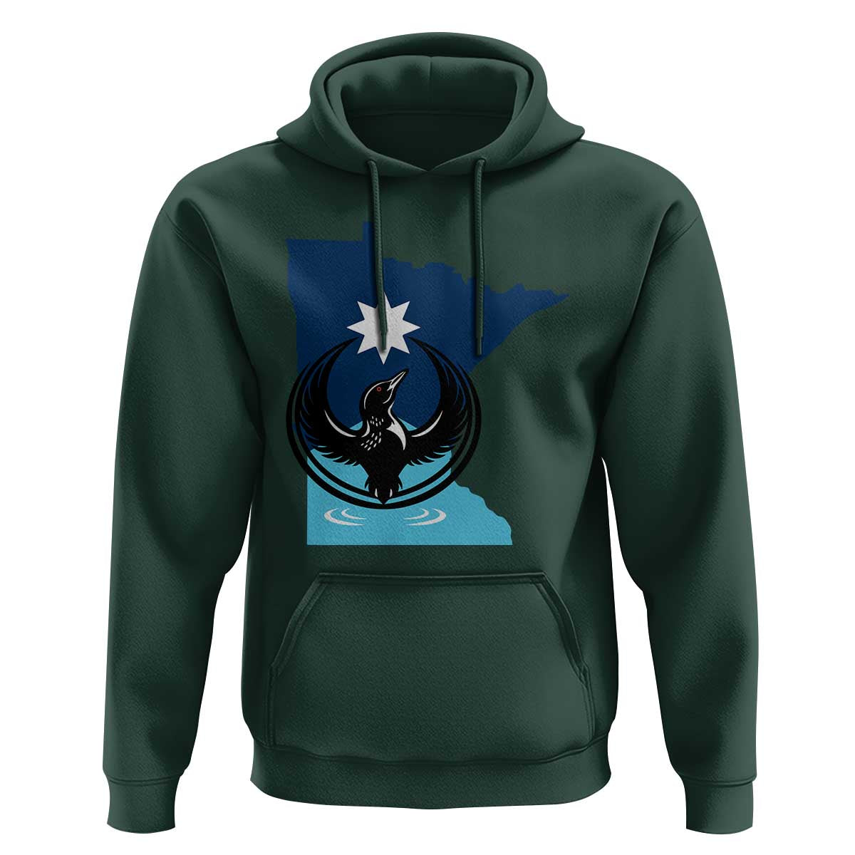 Minnesota Loon Rising Hoodie Star Emblem MN State Flag Pride