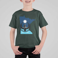 Minnesota Loon Rising T Shirt For Kid Star Emblem MN State Flag Pride