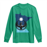 Minnesota Loon Rising Long Sleeve Shirt Star Emblem MN State Flag Pride