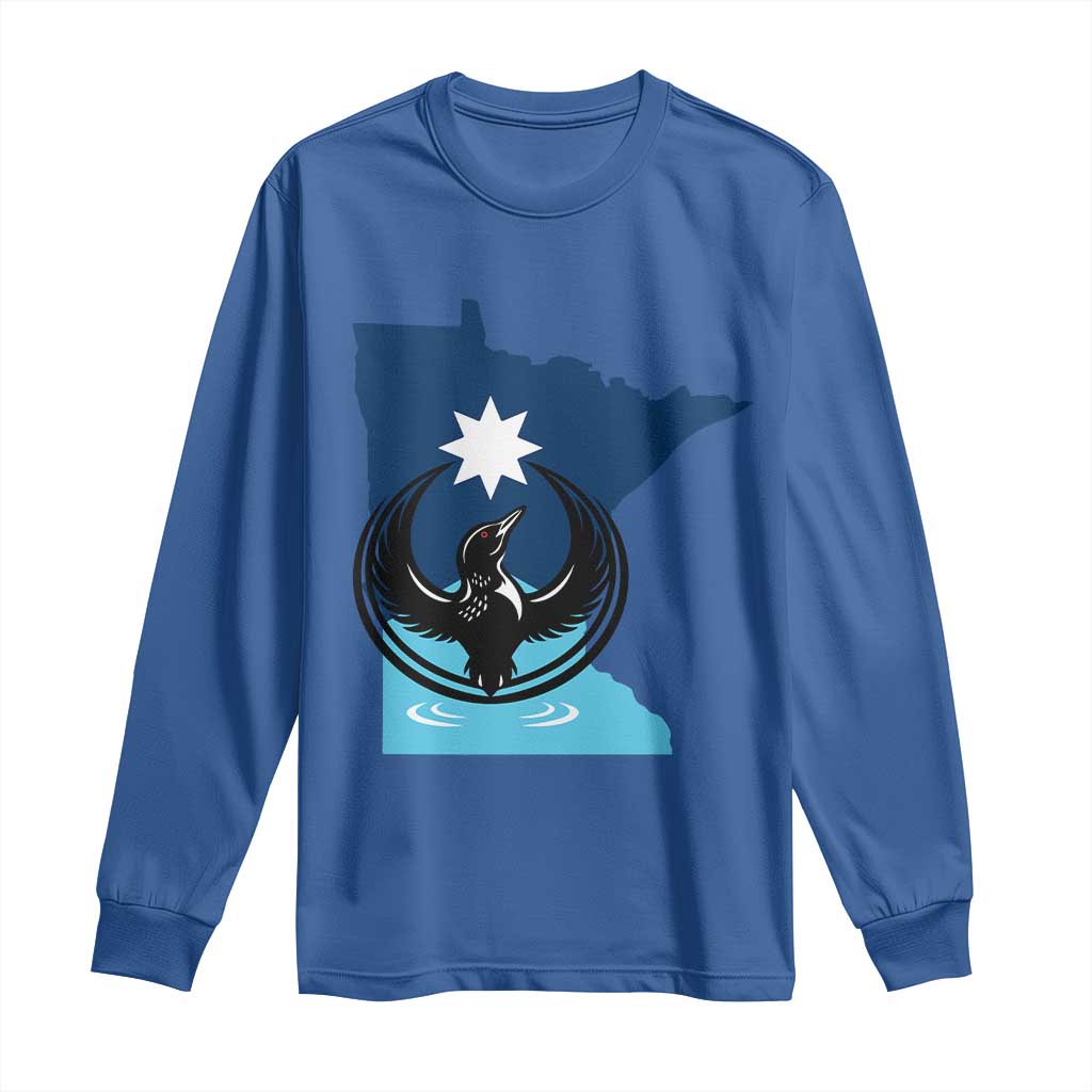 Minnesota Loon Rising Long Sleeve Shirt Star Emblem MN State Flag Pride
