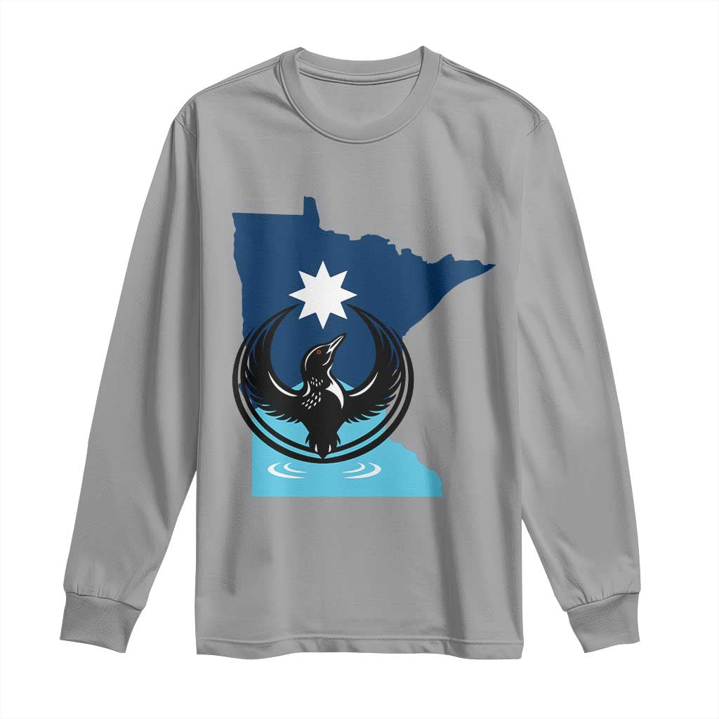 Minnesota Loon Rising Long Sleeve Shirt Star Emblem MN State Flag Pride