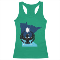 Minnesota Loon Rising Racerback Tank Top Star Emblem MN State Flag Pride