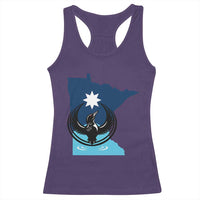 Minnesota Loon Rising Racerback Tank Top Star Emblem MN State Flag Pride