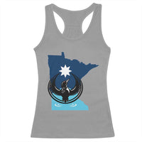 Minnesota Loon Rising Racerback Tank Top Star Emblem MN State Flag Pride