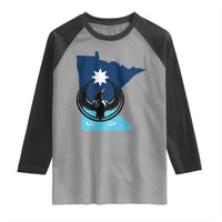 Minnesota Loon Rising Raglan Shirt Star Emblem MN State Flag Pride