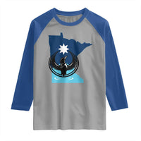 Minnesota Loon Rising Raglan Shirt Star Emblem MN State Flag Pride