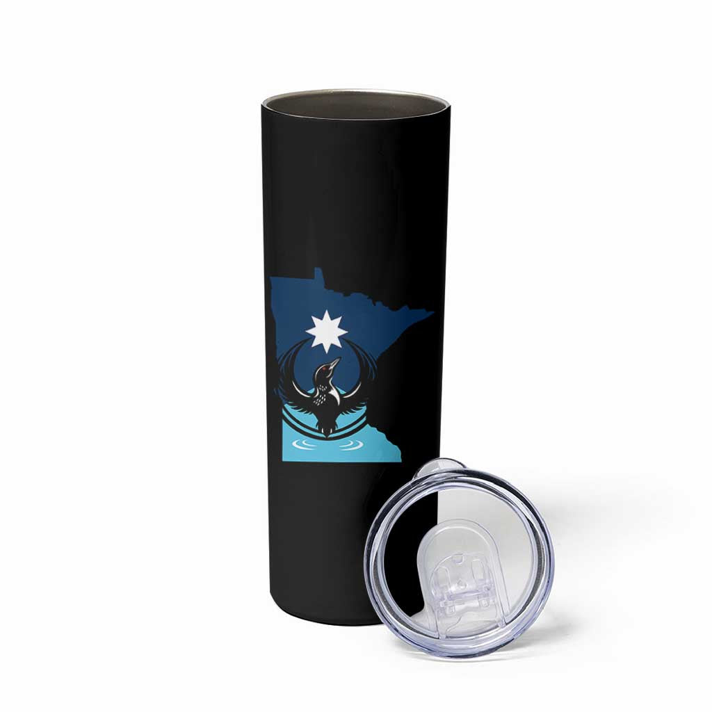 Minnesota Loon Rising Skinny Tumbler Star Emblem MN State Flag Pride
