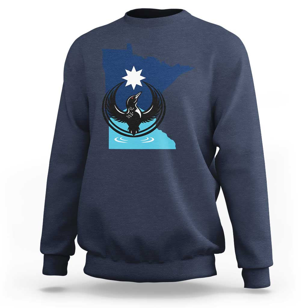 Minnesota Loon Rising Sweatshirt Star Emblem MN State Flag Pride