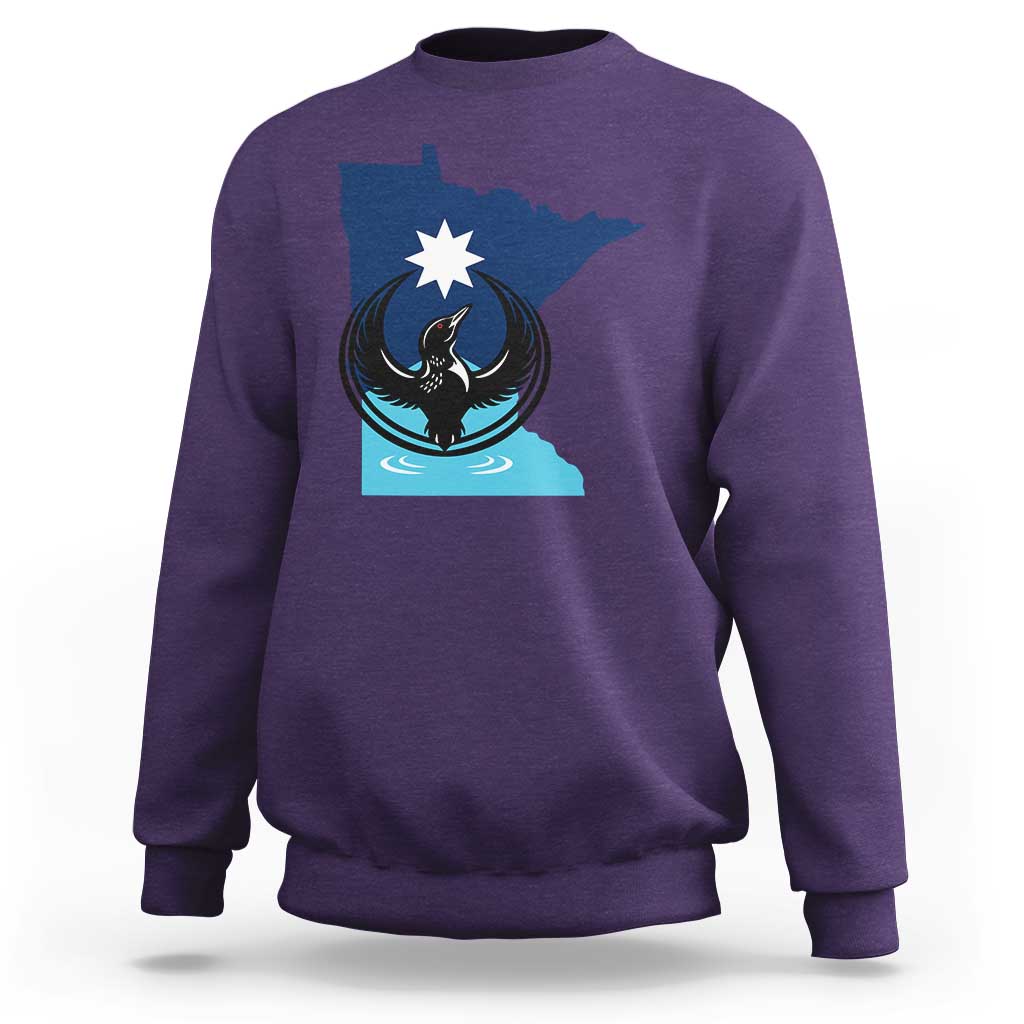 Minnesota Loon Rising Sweatshirt Star Emblem MN State Flag Pride