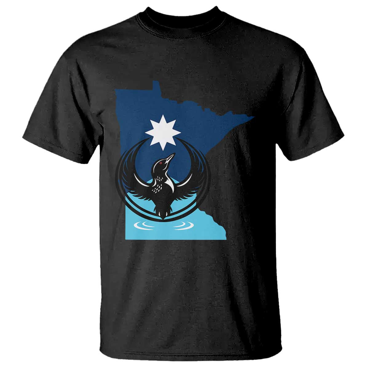 Minnesota Loon Rising T Shirt Star Emblem MN State Flag Pride